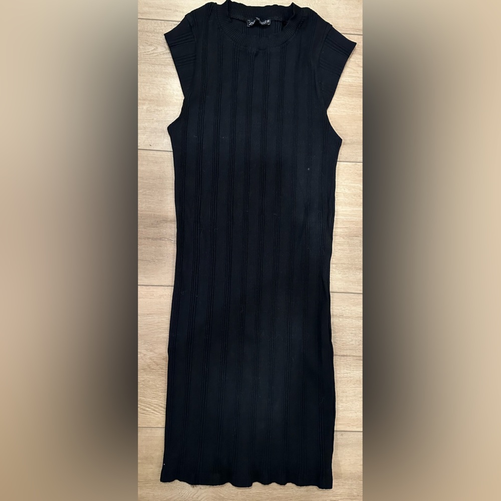 Zara Little Black Dress/ Black mini dress/ Casual Black stretchy dress